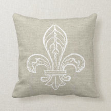 LinneLook med Vit Fleur de Lis Kudde