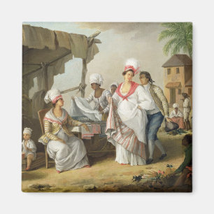 Linnet marknadsför, Roseau, Dominica, c.1780 (olj Magnet