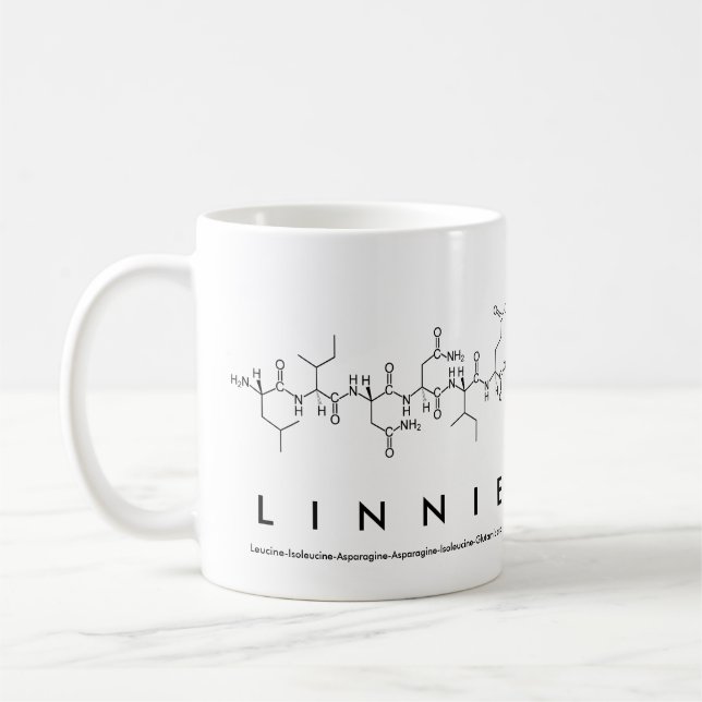 Linnie peptide namn mugg (Vänster)