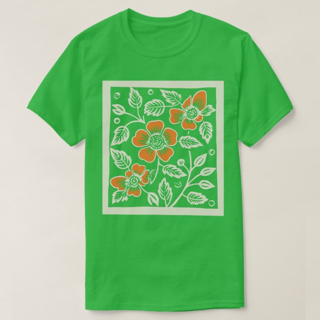 Lino cut Birds 10 T Shirt (Design framsida)