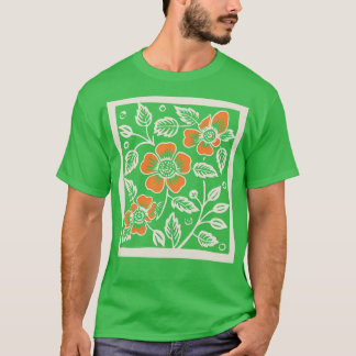 Lino cut Birds 10 T Shirt