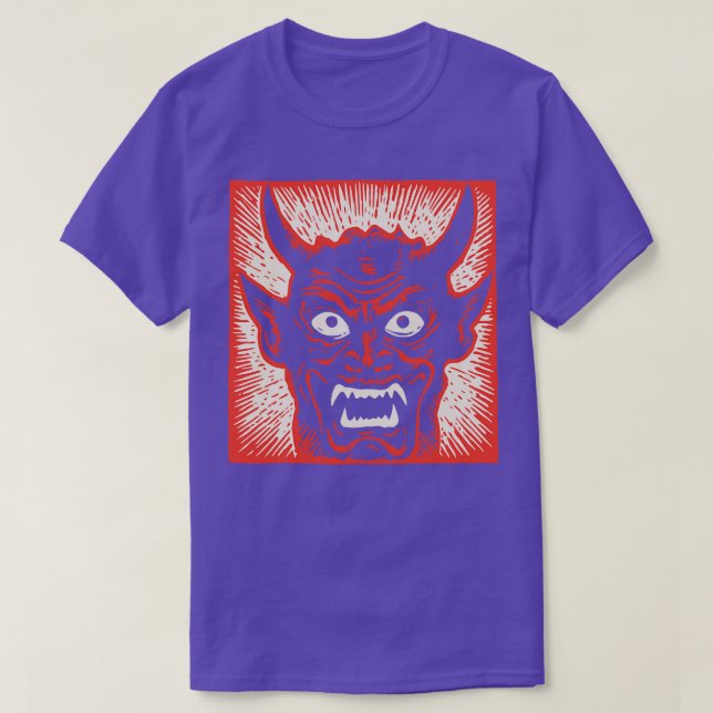 Lino cut Djävulen 10 T Shirt (Design framsida)