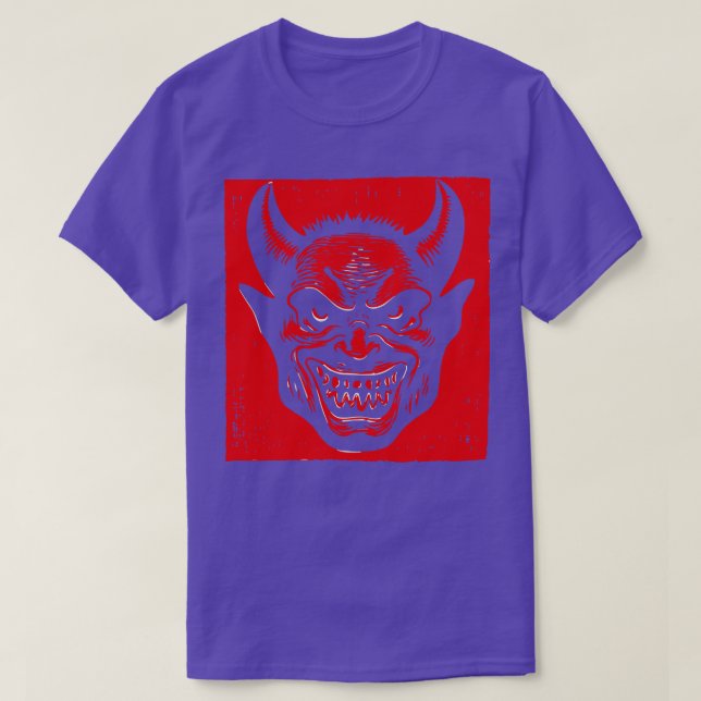 Lino cut Djävulen 5 T Shirt (Design framsida)