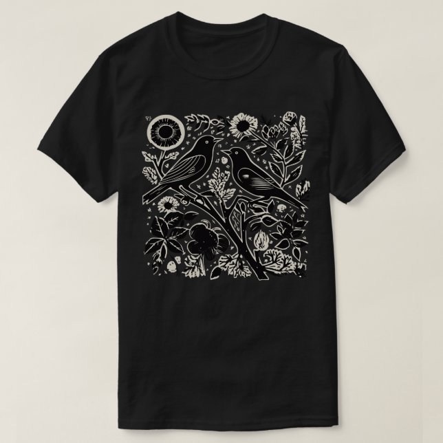 Lino-snittfåglar 11 t shirt (Design framsida)