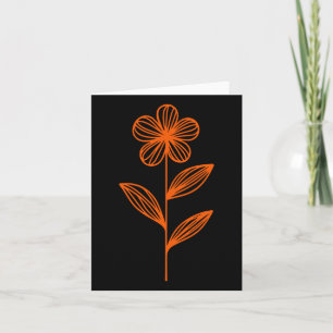 Linocut-blommans utformning i Orange och lavend fö Kort