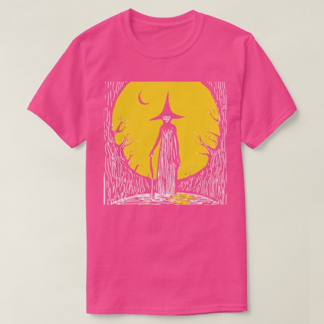Linocut Witch 3 T Shirt (Design framsida)