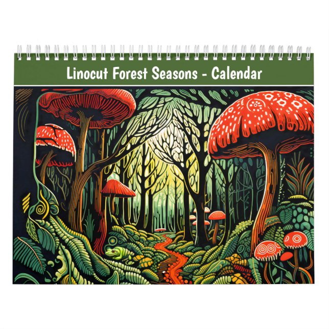 Linocutskalender för skogssäsonger kalender (Omslag)