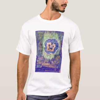 Linoleumkvartertryck av pansyen tee shirt