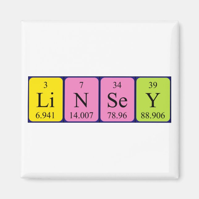 Linsey Perisey bord namn magnet (Framsidan)
