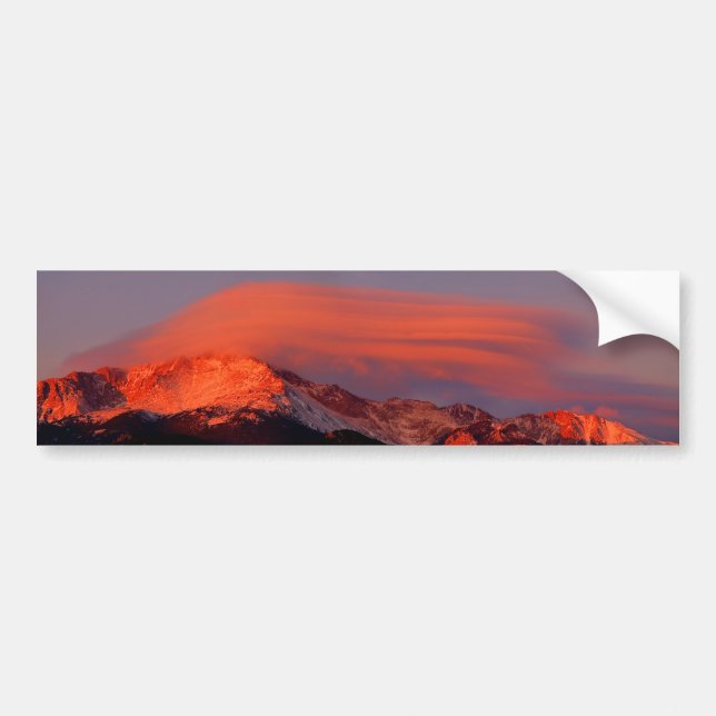 Linsformad moln över Pikes Peak Bildekal (Framsidan)