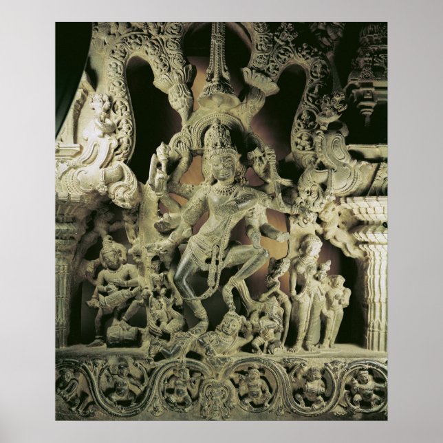 Lintel with Shiva Nataraja, Kakatiya dynasty Poster (Framsidan)