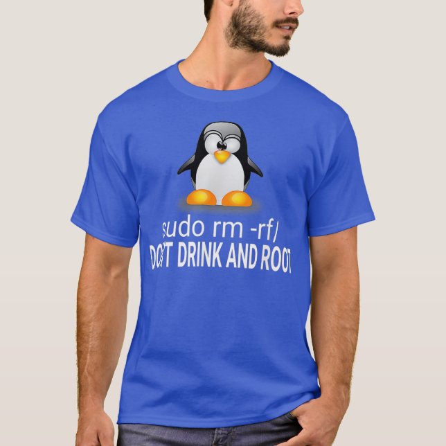 Linu älskare dricker inte Root Funny slogan Tu T Shirt (Framsida)