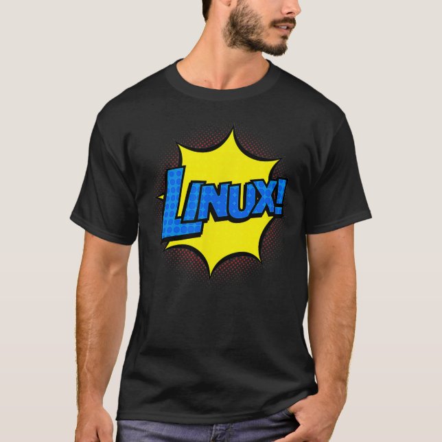 Linu IT Systems Ingenjör Nerd Geek Retro Tecknad T Shirt (Framsida)