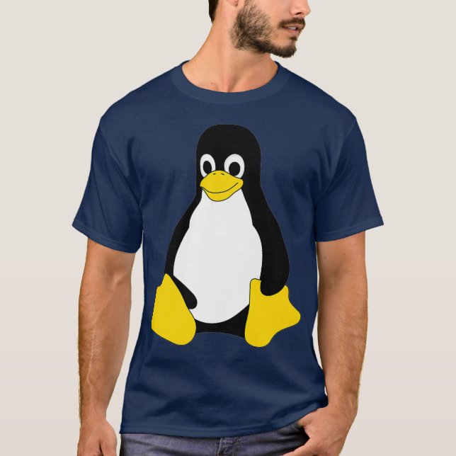 Linu Mascot Tu the Penguin Nerd Geek IT Person T Shirt (Framsida)