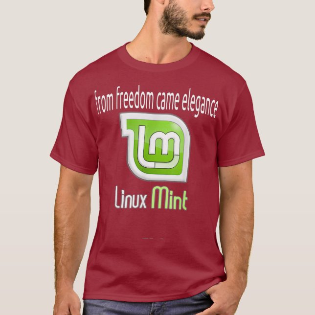 Linu Mint w slogan Från frihet kom elegans T Shirt (Framsida)