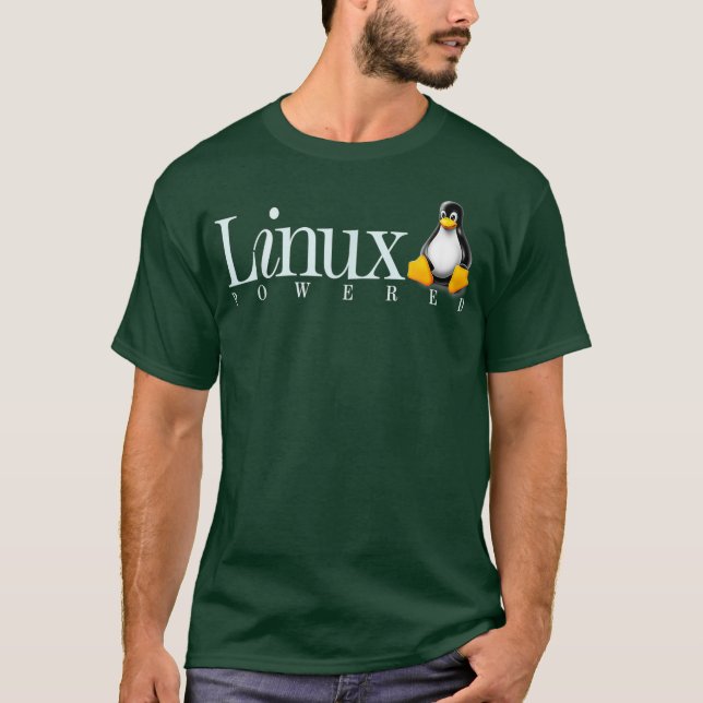 Linu Os Powed by Linu Penguin Tee (Framsida)