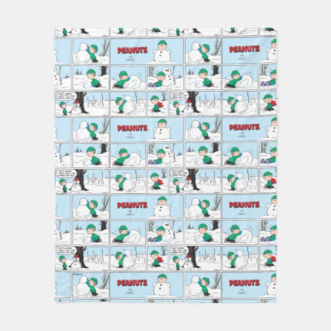 Linus Bygger A Snögubbe Fleecefilt (Framsidan)