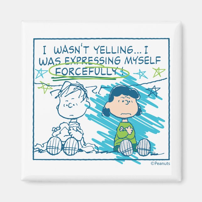 Linus & Lucy "Jag var inte..." Magnet (Framsidan)