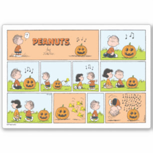 Linus & Lucy   Singing Jack-O-Lantern Klistermärken
