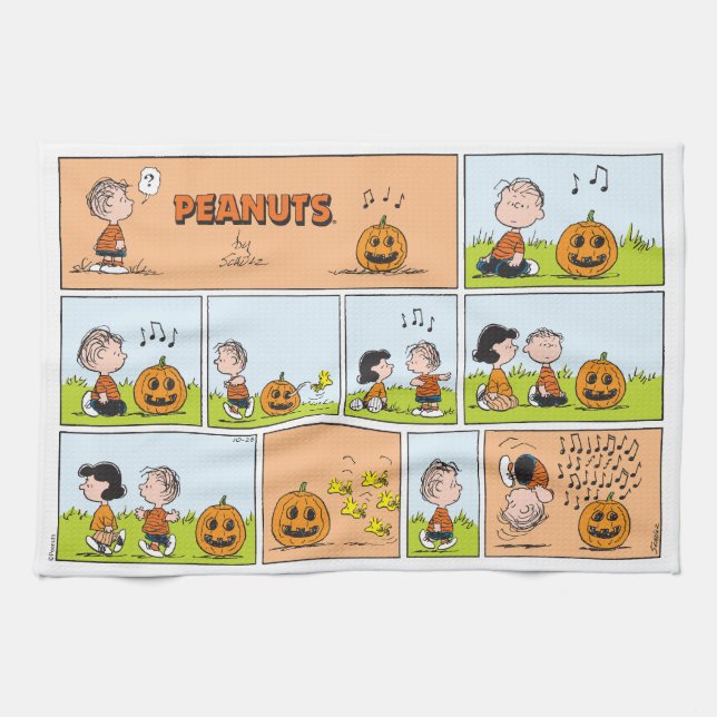 Linus & Lucy | Singing Jack-O-Lantern Kökshandduk (Horisontell)