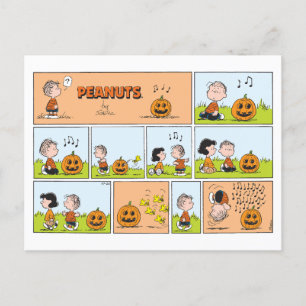 Linus & Lucy Singing Jack-O-Lantern Vykort