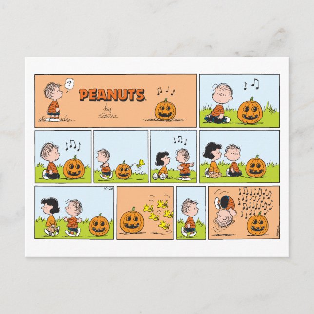 Linus & Lucy | Singing Jack-O-Lantern Vykort (Framsida)