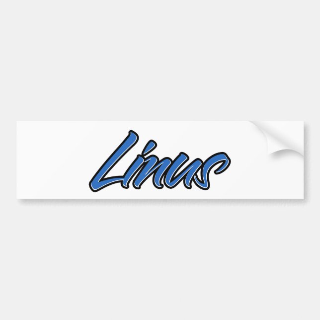 Linus Namn blue Aufkleber Sticker Autoaufkleber Bildekal (Framsidan)