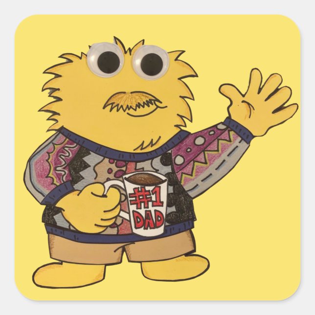 Linus Stickers Fyrkantigt Klistermärke (Framsida)