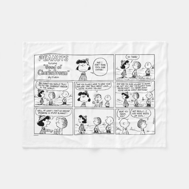 Linus Tells Lucy Hon är Crabby Fleecefilt (Framsidan (Horisontell))