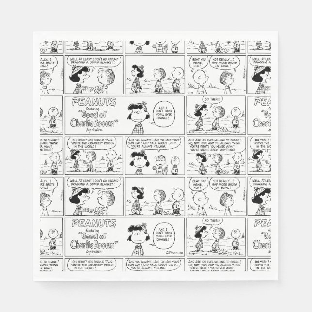 Linus Tells Lucy Hon är Crabby Pappersservett (Framsidan)