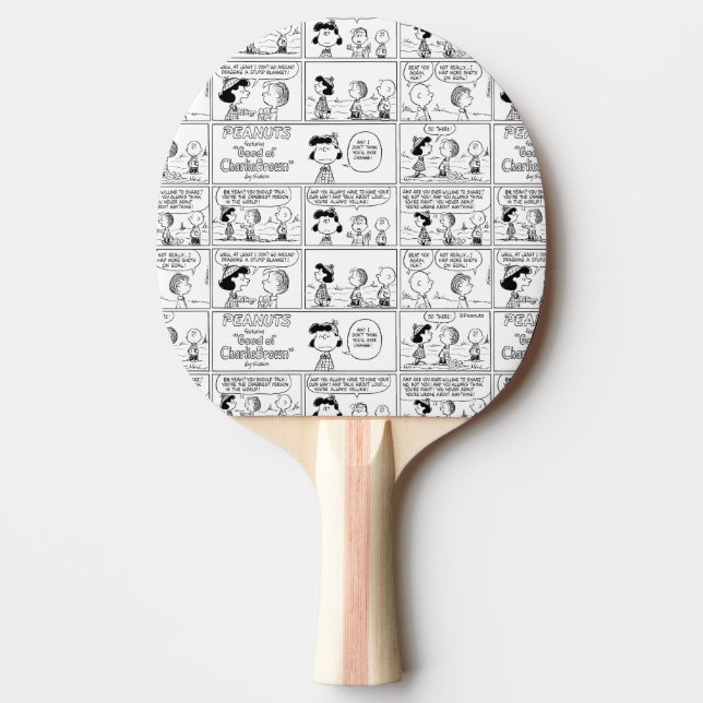 Linus Tells Lucy Hon är Crabby Pingisracket (Framsidan)