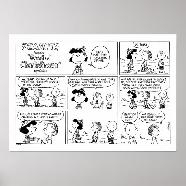 Linus Tells Lucy Hon är Crabby Poster (Framsidan)