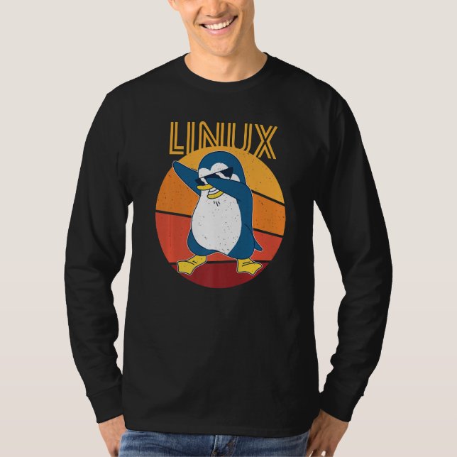 Linux Admin Cool Penguin Nerd Informatics Premium T Shirt (Framsida)