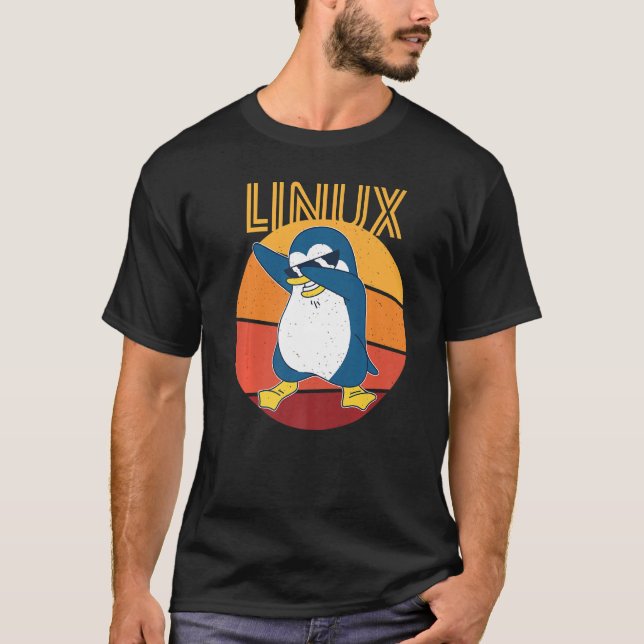 Linux Admin Cool Penguin Nerd Informatics Premium T Shirt (Framsida)
