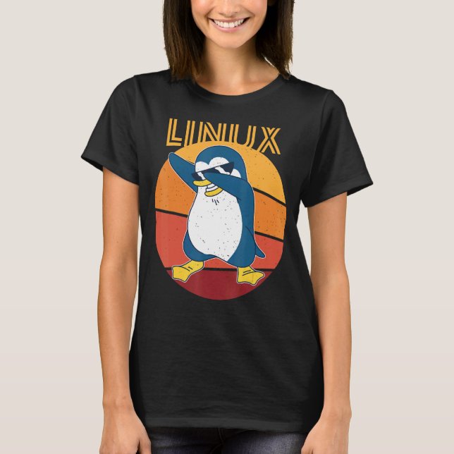 Linux Admin Coola Penguin Nerd Information T Shirt (Framsida)