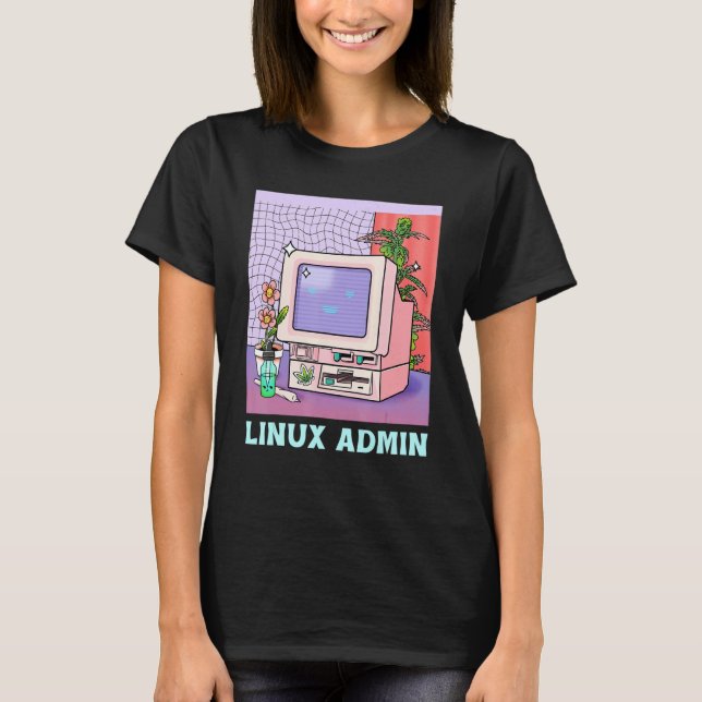 Linux Admin Linux Pingvin  Linux Information Färdi T Shirt (Framsida)