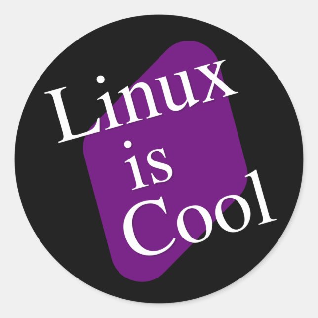 Linux är coola runt klistermärke (Framsida)