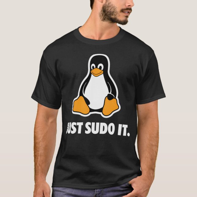 Linux bara Sudo IT T Shirt (Framsida)