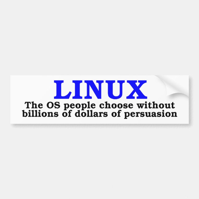 Linux. Det operativsystemet folk väljer... Bildekal (Framsidan)
