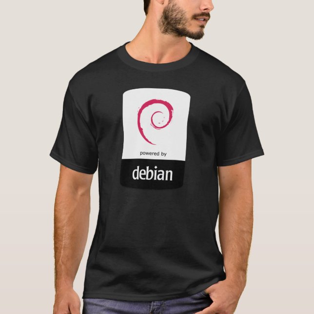 Linux - Driftsatt av Debian T-Shirt (Framsida)