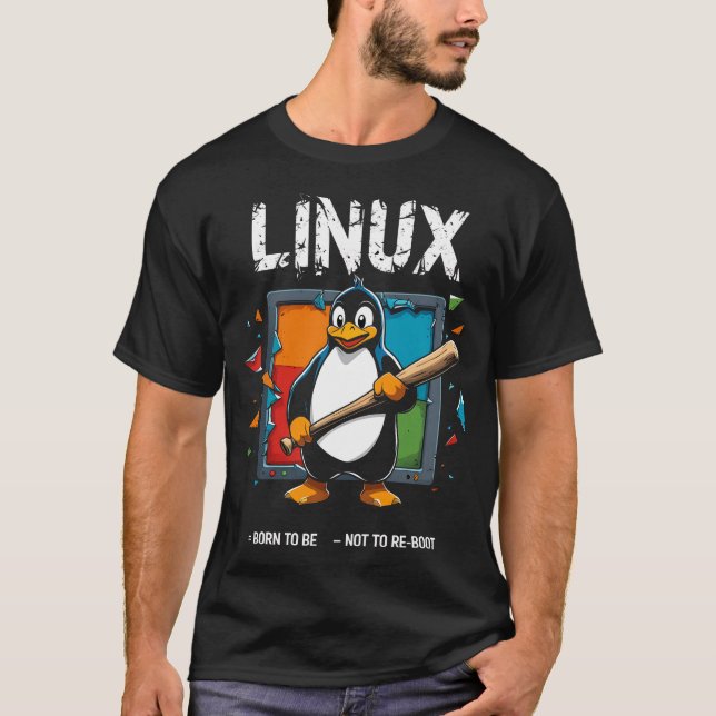Linux - född som rot t shirt (Framsida)