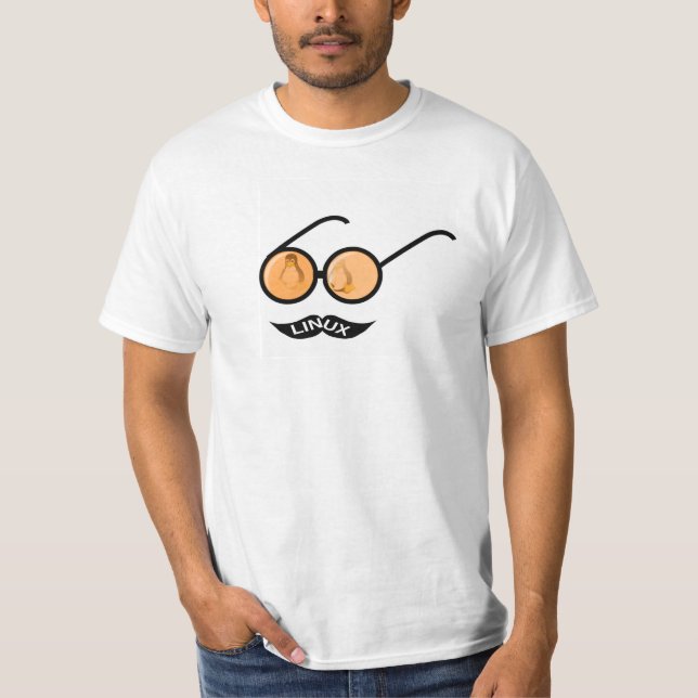 Linux Geek Mustache Tee (Framsida)