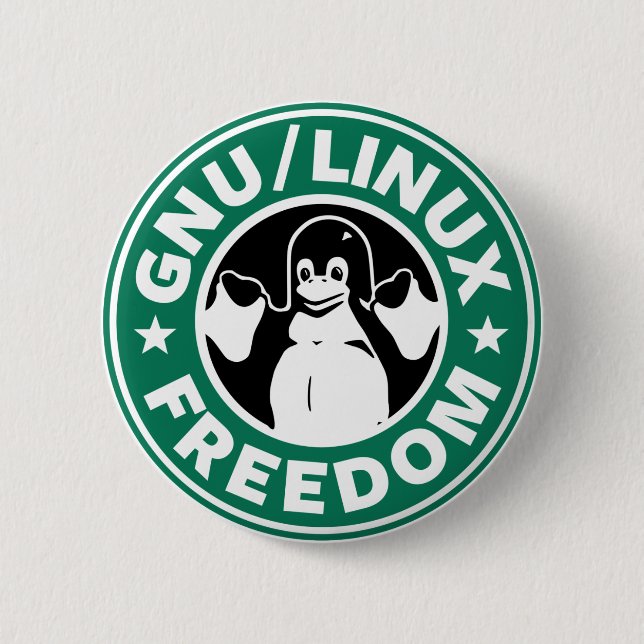 LINUX - GNU - Knappen FRIHET Knapp (Framsida)