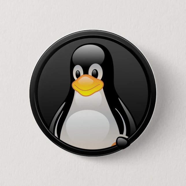 Linux - knapp för Tux-huvud (Framsida)