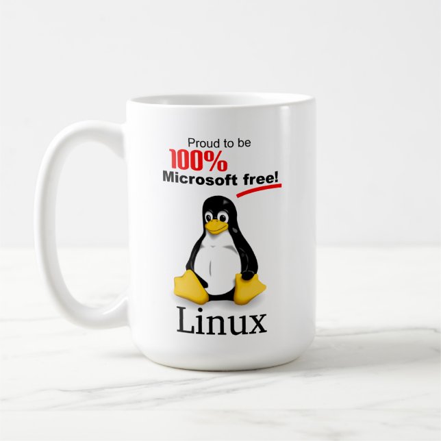 Linux Large Coffee Mugg (Höger) - Microsoft Free (Vänster)