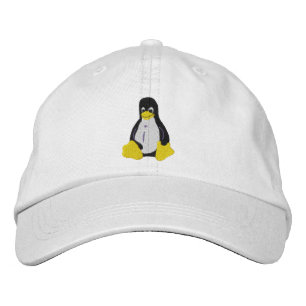 Linux-logotyp med Tux-penguin Broderad Keps
