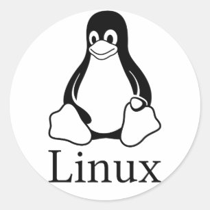 Linux Logotyp w/ Tux Linux Penguin Runt Klistermärke