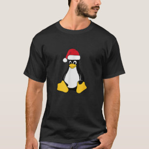 Linux Mascot Tux, Penguin Santa Hat Nerd Geek C T Shirt
