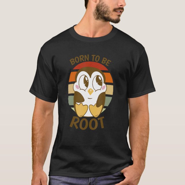 Linux NERD-programfelsökning Cute Penguin Retr T Shirt (Framsida)