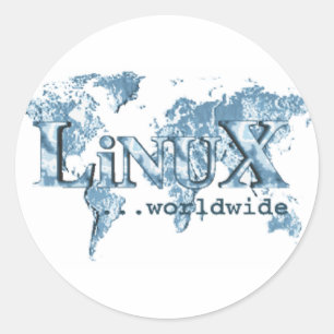 Linux över hela världen runt klistermärke
